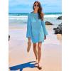 imageANRABESS Women Swimsuit Crochet Swim Cover Up 2025 Summer Bathing Suit Swimwear Mesh Knit Beach Dress Vacation OutfitsBlue