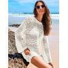 imageANRABESS Women Swimsuit Crochet Swim Cover Up 2025 Summer Bathing Suit Swimwear Mesh Knit Beach Dress Vacation OutfitsCream White