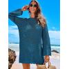 imageANRABESS Women Swimsuit Crochet Swim Cover Up 2025 Summer Bathing Suit Swimwear Mesh Knit Beach Dress Vacation OutfitsCyan