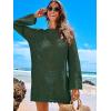 imageANRABESS Women Swimsuit Crochet Swim Cover Up 2025 Summer Bathing Suit Swimwear Mesh Knit Beach Dress Vacation OutfitsDeep Green