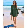 imageANRABESS Women Swimsuit Crochet Swim Cover Up 2025 Summer Bathing Suit Swimwear Mesh Knit Beach Dress Vacation OutfitsDeep Green