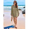 imageANRABESS Women Swimsuit Crochet Swim Cover Up 2025 Summer Bathing Suit Swimwear Mesh Knit Beach Dress Vacation OutfitsKhaki