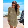 imageANRABESS Women Swimsuit Crochet Swim Cover Up 2025 Summer Bathing Suit Swimwear Mesh Knit Beach Dress Vacation OutfitsKhaki