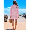 imageANRABESS Women Swimsuit Crochet Swim Cover Up 2025 Summer Bathing Suit Swimwear Mesh Knit Beach Dress Vacation OutfitsLight Pink