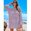 imageANRABESS Women Swimsuit Crochet Swim Cover Up 2025 Summer Bathing Suit Swimwear Mesh Knit Beach Dress Vacation OutfitsLight Purple