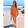 imageANRABESS Women Swimsuit Crochet Swim Cover Up 2025 Summer Bathing Suit Swimwear Mesh Knit Beach Dress Vacation OutfitsOrange