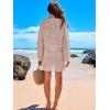 imageANRABESS Women Swimsuit Crochet Swim Cover Up 2025 Summer Bathing Suit Swimwear Mesh Knit Beach Dress Vacation OutfitsPink