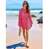 imageANRABESS Women Swimsuit Crochet Swim Cover Up 2025 Summer Bathing Suit Swimwear Mesh Knit Beach Dress Vacation OutfitsRose