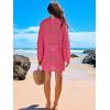 imageANRABESS Women Swimsuit Crochet Swim Cover Up 2025 Summer Bathing Suit Swimwear Mesh Knit Beach Dress Vacation OutfitsRose