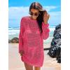 imageANRABESS Women Swimsuit Crochet Swim Cover Up 2025 Summer Bathing Suit Swimwear Mesh Knit Beach Dress Vacation OutfitsRose