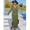imageANRABESS Women Swimsuit Swim Crochet Cover Up Knit Bathing Suit Swimwear 2025 Summer Bodycon Beach Dress Vacation ClothesArmy Green