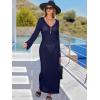 imageANRABESS Women Swimsuit Swim Crochet Cover Up Knit Bathing Suit Swimwear 2025 Summer Bodycon Beach Dress Vacation ClothesNavy Blue