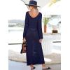 imageANRABESS Women Swimsuit Swim Crochet Cover Up Knit Bathing Suit Swimwear 2025 Summer Bodycon Beach Dress Vacation ClothesNavy Blue