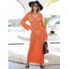 imageANRABESS Women Swimsuit Swim Crochet Cover Up Knit Bathing Suit Swimwear 2025 Summer Bodycon Beach Dress Vacation ClothesOrange