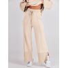 imageANRABESS Womens 2 Piece Outfits Oversized Knit Sweater Set Wide Leg Pant Cozy Lounge Matching Pajama Sets 2025 Trendy ClothesApricot