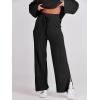 imageANRABESS Womens 2 Piece Outfits Oversized Knit Sweater Set Wide Leg Pant Cozy Lounge Matching Pajama Sets 2025 Trendy ClothesBlack