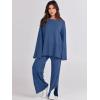 imageANRABESS Womens 2 Piece Outfits Oversized Knit Sweater Set Wide Leg Pant Cozy Lounge Matching Pajama Sets 2025 Trendy ClothesBlue