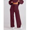 imageANRABESS Womens 2 Piece Outfits Oversized Knit Sweater Set Wide Leg Pant Cozy Lounge Matching Pajama Sets 2025 Trendy ClothesBurgundy