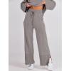 imageANRABESS Womens 2 Piece Outfits Oversized Knit Sweater Set Wide Leg Pant Cozy Lounge Matching Pajama Sets 2025 Trendy ClothesDeep Grey