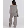 imageANRABESS Womens 2 Piece Outfits Oversized Knit Sweater Set Wide Leg Pant Cozy Lounge Matching Pajama Sets 2025 Trendy ClothesDeep Grey