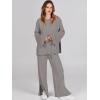 imageANRABESS Womens 2 Piece Outfits Oversized Knit Sweater Set Wide Leg Pant Cozy Lounge Matching Pajama Sets 2025 Trendy ClothesDeep Grey