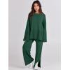 imageANRABESS Womens 2 Piece Outfits Oversized Knit Sweater Set Wide Leg Pant Cozy Lounge Matching Pajama Sets 2025 Trendy ClothesGrass Green
