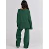 imageANRABESS Womens 2 Piece Outfits Oversized Knit Sweater Set Wide Leg Pant Cozy Lounge Matching Pajama Sets 2025 Trendy ClothesGrass Green