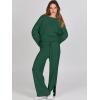 imageANRABESS Womens 2 Piece Outfits Oversized Knit Sweater Set Wide Leg Pant Cozy Lounge Matching Pajama Sets 2025 Trendy ClothesGrass Green