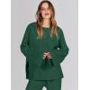imageANRABESS Womens 2 Piece Outfits Oversized Knit Sweater Set Wide Leg Pant Cozy Lounge Matching Pajama Sets 2025 Trendy ClothesGrass Green