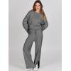 imageANRABESS Womens 2 Piece Outfits Oversized Knit Sweater Set Wide Leg Pant Cozy Lounge Matching Pajama Sets 2025 Trendy ClothesGray