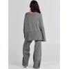 imageANRABESS Womens 2 Piece Outfits Oversized Knit Sweater Set Wide Leg Pant Cozy Lounge Matching Pajama Sets 2025 Trendy ClothesGray