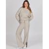 imageANRABESS Womens 2 Piece Outfits Oversized Knit Sweater Set Wide Leg Pant Cozy Lounge Matching Pajama Sets 2025 Trendy ClothesGrey Apricot