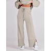 imageANRABESS Womens 2 Piece Outfits Oversized Knit Sweater Set Wide Leg Pant Cozy Lounge Matching Pajama Sets 2025 Trendy ClothesGrey Apricot