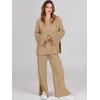 imageANRABESS Womens 2 Piece Outfits Oversized Knit Sweater Set Wide Leg Pant Cozy Lounge Matching Pajama Sets 2025 Trendy ClothesKhaki