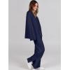 imageANRABESS Womens 2 Piece Outfits Oversized Knit Sweater Set Wide Leg Pant Cozy Lounge Matching Pajama Sets 2025 Trendy ClothesNavy Blue
