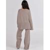 imageANRABESS Womens 2 Piece Outfits Oversized Knit Sweater Set Wide Leg Pant Cozy Lounge Matching Pajama Sets 2025 Trendy ClothesRed Apricot