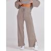 imageANRABESS Womens 2 Piece Outfits Oversized Knit Sweater Set Wide Leg Pant Cozy Lounge Matching Pajama Sets 2025 Trendy ClothesRed Apricot