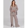 imageANRABESS Womens 2 Piece Outfits Oversized Knit Sweater Set Wide Leg Pant Cozy Lounge Matching Pajama Sets 2025 Trendy ClothesRed Apricot