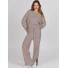 imageANRABESS Womens 2 Piece Outfits Oversized Knit Sweater Set Wide Leg Pant Cozy Lounge Matching Pajama Sets 2025 Trendy ClothesRed Apricot
