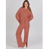 imageANRABESS Womens 2 Piece Outfits Oversized Knit Sweater Set Wide Leg Pant Cozy Lounge Matching Pajama Sets 2025 Trendy ClothesRust