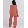 imageANRABESS Womens 2 Piece Outfits Oversized Knit Sweater Set Wide Leg Pant Cozy Lounge Matching Pajama Sets 2025 Trendy ClothesRust