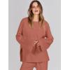 imageANRABESS Womens 2 Piece Outfits Oversized Knit Sweater Set Wide Leg Pant Cozy Lounge Matching Pajama Sets 2025 Trendy ClothesRust