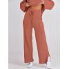 imageANRABESS Womens 2 Piece Outfits Oversized Knit Sweater Set Wide Leg Pant Cozy Lounge Matching Pajama Sets 2025 Trendy ClothesRust