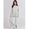 imageANRABESS Womens 2 Piece Outfits Oversized Knit Sweater Set Wide Leg Pant Cozy Lounge Matching Pajama Sets 2025 Trendy ClothesSmoky Gray
