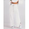 imageANRABESS Womens 2 Piece Outfits Oversized Knit Sweater Set Wide Leg Pant Cozy Lounge Matching Pajama Sets 2025 Trendy ClothesWhite