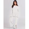 imageANRABESS Womens 2 Piece Outfits Oversized Knit Sweater Set Wide Leg Pant Cozy Lounge Matching Pajama Sets 2025 Trendy ClothesWhite