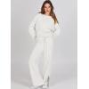 imageANRABESS Womens 2 Piece Outfits Oversized Knit Sweater Set Wide Leg Pant Cozy Lounge Matching Pajama Sets 2025 Trendy ClothesWhite
