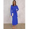 imageANRABESS Womens 2025 Fall Long Sleeve Maxi Dress Crewneck Tie Waist Slit Casual Work Long T Shirt Dresses Trendy OutfitsRoyal Blue