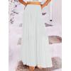 imageANRABESS Womens Boho Elastic High Waist Pleated ALine Flowy Swing Asymmetric Tiered Maxi Long Skirt Dress with PocketsWhite