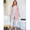 imageANRABESS Womens Cardigan Sweater Open Front Knit Long Coatigan Dressy Casual Jacket Coat 2025 Fall Outfits Classy ClothesPink